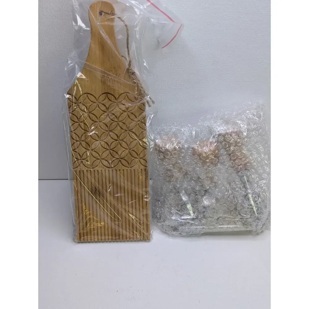 Homemade Pasta Molding Making Set Bamboo Board Italian Pasta Tools New Open Box